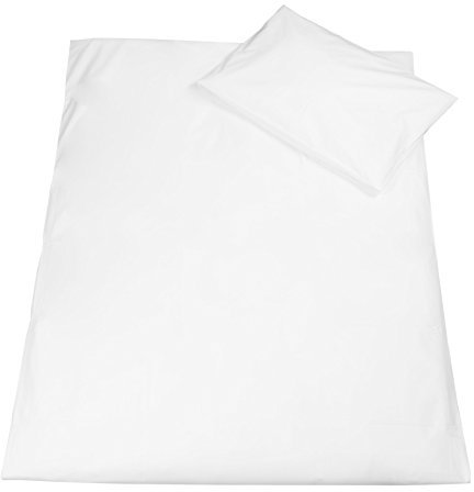 ZOLLNER Kinder Bettwäsche 40x60 + 100x135 cm, 100% Baumwolle Renforcé weiß