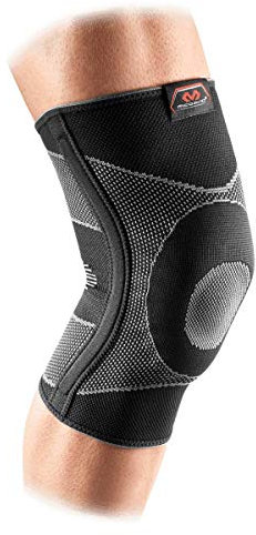 Mc David 5116R Rodillera elástica con rodete de Gel y Varillas, Unisex Adulto, Negro, M