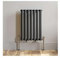iBathUK Strata Horizontal Radiator, Single Oval Panel Radiators, 600x420mm Slim Radiator for Bathroom,Kitchen,Living Room - Anthracite