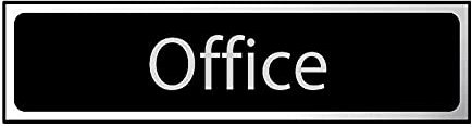 Office Sign - Self-Adhesive PVC - Black and Chrome Effect - 200mm x 50mm
