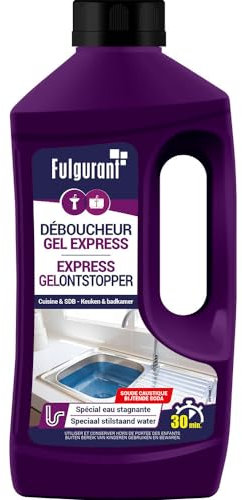 Fulgurant Déboucheur Soude Gel, Salle De Bain, Savon, Graisse, Nourriture, Formule Gel, Spécial Eau Stagnante, 900 ml