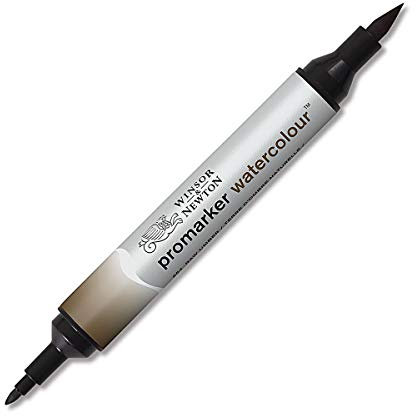Winsor & Newton 0201554 Aquarellmarker - 2 Spitzen, Pinsel- und feiner Spitze, lichtecht, hochpigmentierte Aquarellfarben für Kalligrafie, Zeichnungen - Umbra natur