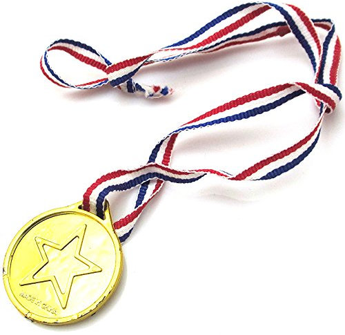 Chenkou Craft 30 Stück Kinder Gold Gewinner Kunststoff Medaillen Sport Tag Awards Spielzeug Party Tasche Preis