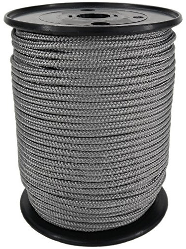 Cordon Cordelette Tressé 4 mm x 5 mètres (Gris)