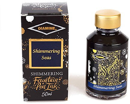 Diamine shimmering ink fountain pen ‘Shimmering Seas’, 50 ml