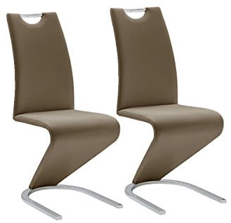 Robas Lund Esszimmerstühle 2er Set Schwingstuhl Braun, Esszimmerstuhl Stuhl Amado