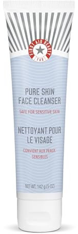 First Aid Beauty Pure Skin Face Cleanser, Sensitive Skin Cream Cleanser with Antioxidant Booster, 142g