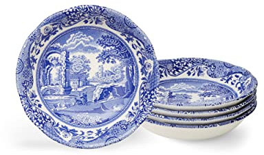 Spode BLI0330 Cereal Bowls, Ceramic, Blue, White