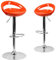 Flash Furniture Moderner Barhocker aus Kunststoff, höhenverstellbar, mit Abgerundeter Rückenlehne und Chromsockel, ABS, Metall, Orange, 2 Stück