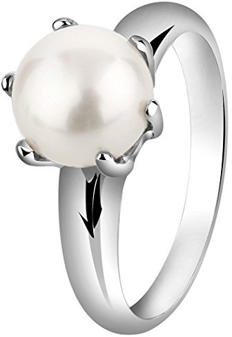 Nenalina Ring Silber 925 Damen Silberring Damenring mit Süßwasserperle Krappenfassung