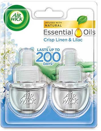 Reckitt Benckiser Air Wick Plug in Refill Air Freshener, Crisp Linen and Lilac 2X 17ml, 34 milliliters