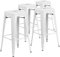 Flash Furniture Lily Barhocker mit quadratischem Sitz, kommerzielle Qualität, 76,2 cm hoch, rückenfrei, Metall, für drinnen und draußen, 4 Stück
