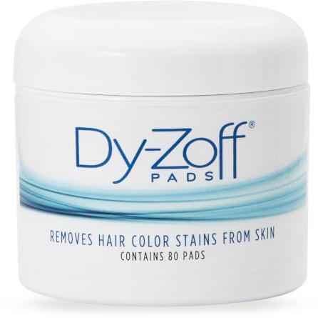 Dy-Zoff Hair Color Stain Remover Pads (80 Count) – Professional Hair Dye Remover for Skin – Pre-Saturated Cotton Pads to Remove Dye Stains – Fast-Acting & Gentle Color Remover for Dyed Hair