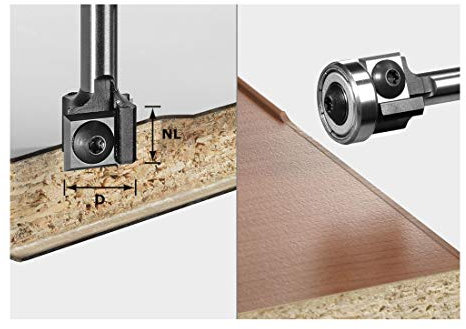 Festool Fraise à affleurer à plaquettes réversibles S8 HW D19 12x12 KL OFK