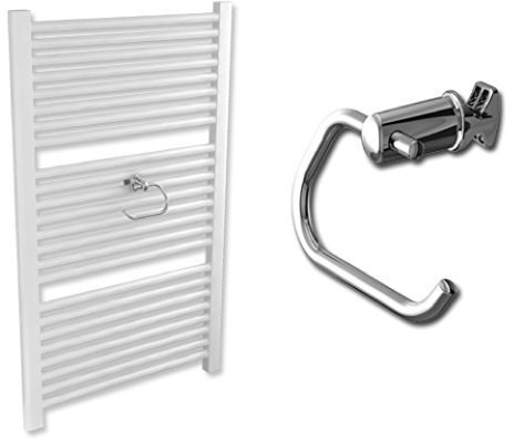 Chrome Toilet Paper Holder for Clip on Heated Towel Rail Extra Towel Holder