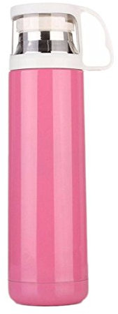 HMILYDYK double paroi Thermos en acier inoxydable Bouteille d'eau, permet à votre l'eau chaude pour heures, sans BPA 500 ml (Rose) Le Couvercle de service comme une tasse