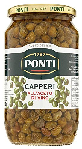 Ponti Capperi all'Aceto di Vino, Contorno Fresco, Piacevole e Gustoso in Barattolo Da 700 G, Capperi Sottaceto Altamente Selezionatida Mangiare Caldi o Freddi