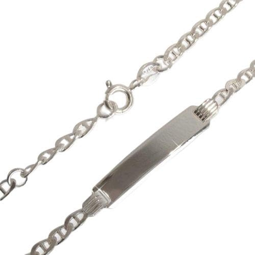 Baby und Kinder Gravur ID Schild Armband echt Sterling Silber 925 Länge 12-14cm (402012) Gratis Express Gravur