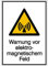 Betriebsausstattung24 Warn- Kombischild Warnung vor dem elektromagnetischem Feld - 26,2 x 27,1 cm - Aluminium, geprägt - DIN EN ISO 7010 - ASR A1.3