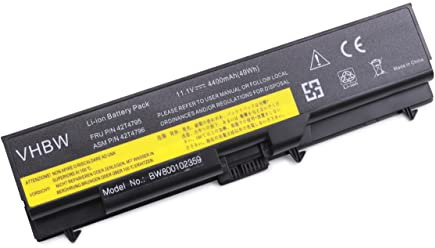 vhbw Akku kompatibel mit Lenovo ThinkPad T410i, SL510 2875, T420i, T420, T510, T410, SL510 2847RE4 Notebook (4400 mAh, 11,1 V, Li-Ion)