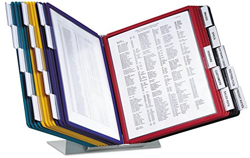 Durable VARIO 40 Pocket Desktop Reference System - Letter Size 20 Double-Sided Panels - Assorted Color Borders