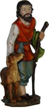 Krippenfiguren Hauswirt mit Hund, geeignet für 11cm Figuren, handbemalen