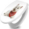 banjado Toilettendeckel mit Absenkautomatik 44,5x37cm / WC Sitz mit Absenkautomatik/Toilettensitz Duroplast mit Edelstahl Scharnieren/Klodeckel mit Absenkautomatik Motiv Westie