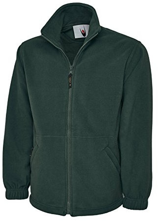 Giacca in pile con zip integrale, stile classico, ideale per sport, lavoro e tempo libero Bottle Green XXX-Large