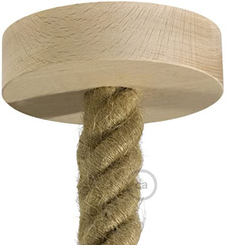 creative cables - Lampenbaldachin Kit aus Holz für 3XL-Seilkabel - BKRL30 - Neutral