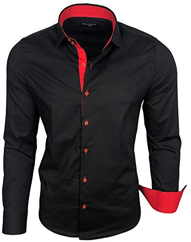 Baxboy Herren-Hemd Langarm/Business Freizeit Hochzeit/Bügelleicht/Slim-Fit/Anzug Kentkragen Hemd B-500