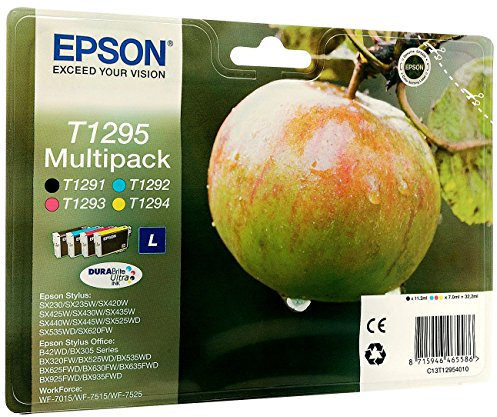 Epson C13T12954010 BX320FW Tintenpatrone Kit, Multipack, 11.2 ml schwarz, 3 x 7 ml cyan/magenta/gelb