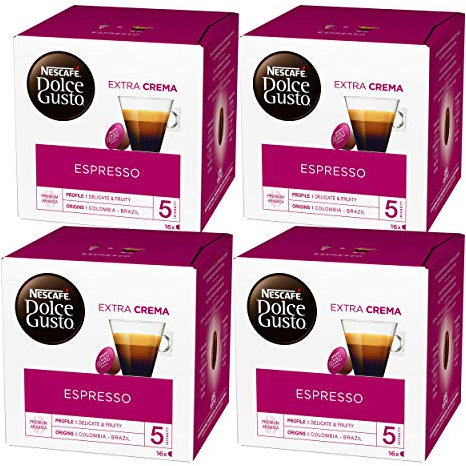 Nescafé Dolce Gusto Espresso, Lot de 4, 4 x 16 Capsules
