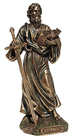 US Generic 20 cm Saint Paul The Apostle der Andern Bronze Farbe Figur