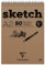 Clairefontaine 96601C Skizzenblock mit Doppelspirale Sketch-Papier, Din A2, 42 x 59 cm, 50 Blatt, 90 g Packung, weiß