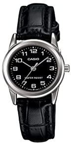 CASIO Damen Analog Quarz Uhr mit Leder Armband LTP-V001L-1