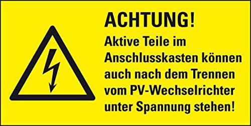 LEMAX® Kombi-Warnschild Achtung! Aktive Teile können auch nach dem..., Folie, 37x74 mm