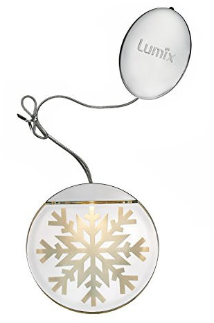 Lumix® LED Deco Lights Weihnachtsmotiv Schneekristall 10cm Acrylglas Leuchttaler inkl. Batterien 1 Stück 76100