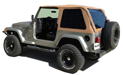 RAMPAGE PRODUCTS Rampage Frameless Trail Top | Vinyl, Spice Denim Color with Tinted Windows | 109517 | Fits 1997-2006 Jeep Wrangler TJ