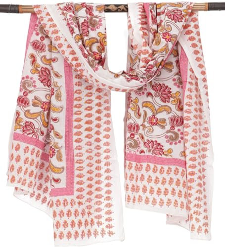 GURU SHOP Leichter Pareo, Sarong, Handbedrucktes Baumwolltuch - rot Kombination 20, Herren/Damen, Baumwolle, 180x110 cm