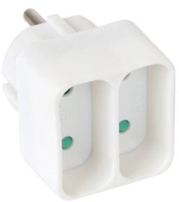 Adaptador Doble 2P 6A Blanco