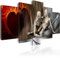 B&D XXL - Wandbilder XXL Gestalten 200x100cm 5 tlg - Wand Deko Leinwand Bilder Groß Wanddeko Wohnzimmer Schlafzimmer Kunstdrucke - Love Paar Liebe Herz h-A-0025-b-m