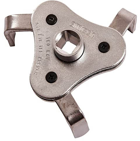 Amtech – 3-Leg Oil Filter Remover, Steel Grip Mechanism, Fits 63–100mm Filters, Compatible with 1/2in & 3/8in Drive Ratchets & 21mm Socket, Secure Removal Without Slipping
