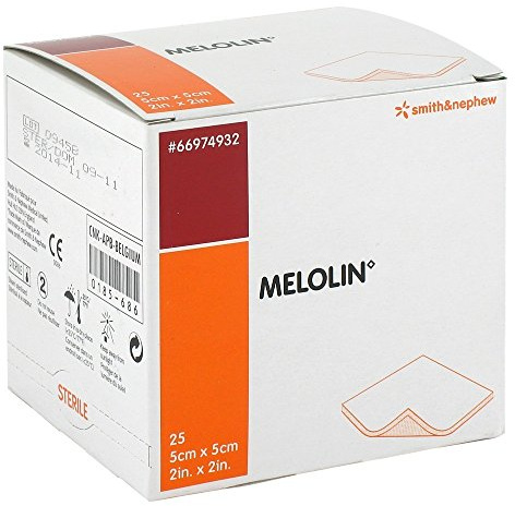 Smith & Nephew Melolin haftend 25 Pack Kompressen steril 5 cm x 5 cm