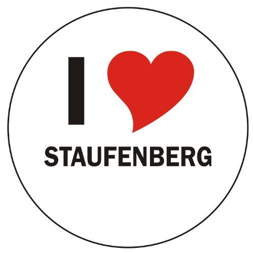 INDIGOS UG Aufkleber - Sticker - Autoaufkleber - I LOVE Staufenberg - 8 cm Durchmesser rund - JDM - Die cut - OEM - Auto - Heckscheibe - aussenklebend, rund, Auto LKW Truck Stadt