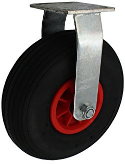 260 mm Luftbereifte Transportrolle als Bockrolle Rollengelagert Tragfähigkeit 200 kg