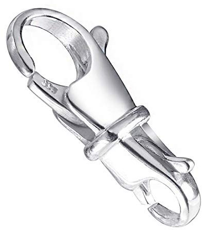 MATERIA 925 Silber Karabiner Verschluss - 10x23mm Doppelkarabiner zum Wechseln für Beads Armbänder/Ketten #1115