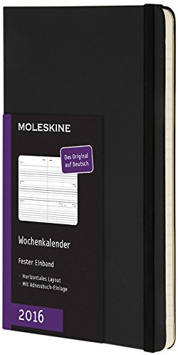 Moleskine Wochennotizkalender/Taschenkalender 2016 Deutsch P/A6, Horizontal, Hard Cover, Schwarz