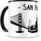 Samunshi® San Francisco Skyline Tasse Kaffeetasse Teetasse H:95mm/D:82mm schwarz