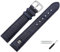 MARBURGER Uhrenarmband 20mm Leder Blau Silber Alligator Prägung Mit Naht - Montage Set 5282050000120
