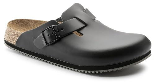 Birkenstock Boston, Zoccoli Unisex-Adulto, Nero (Schwarz), 43 EU